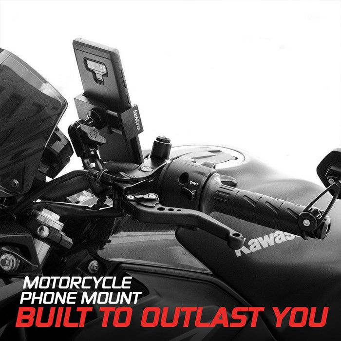 TACKFORM Enduro Motorcycle Phone Mount - Industrial Spring Cradle - Black