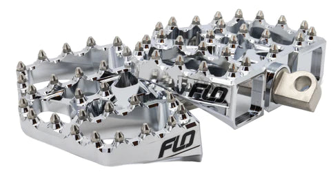 FLO MOTORSPORTS V4 MINI FLOOR BOARDS FOR HARLEY DAVIDSON / DYNA / CUSTOM CHOPPER - CHROME