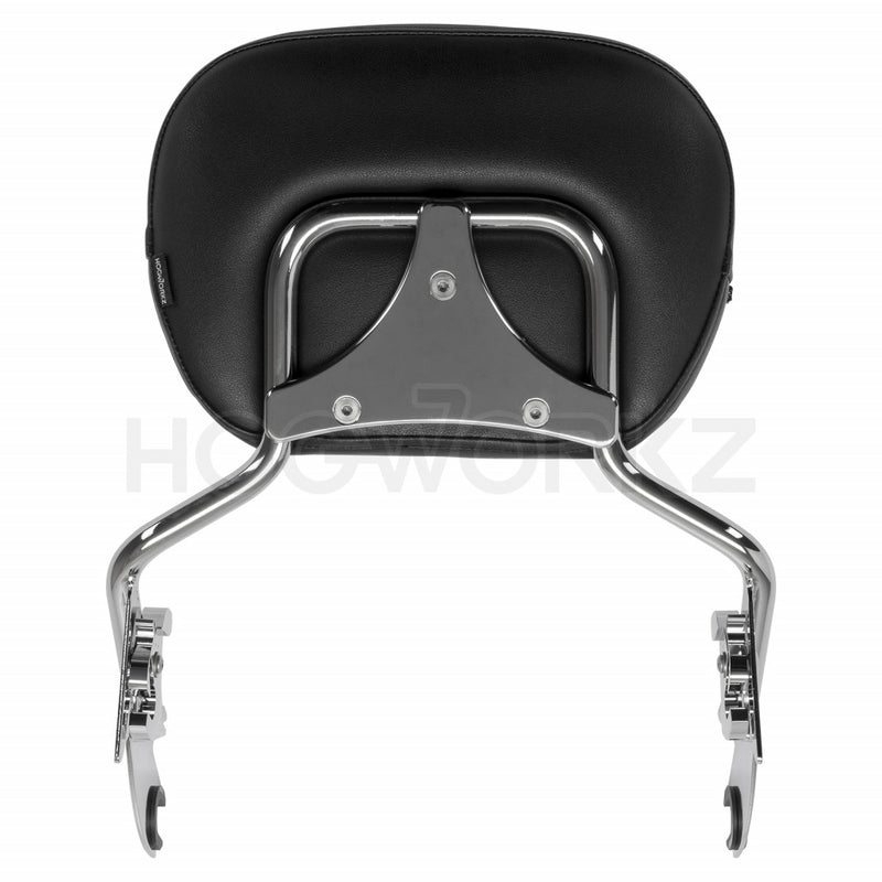 Hogworkz Harley Touring Chrome Detachable Shorty Sissy Bar Backrest - HW157211 For Harley Motorcycles 2009-2026