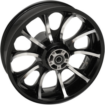 (OPEN BOX) Coastal Moto 0202-2104 3D-LGO185BC Largo Precision Cast 3D Rear Wheel Single Disc Rear Black 18"x5.50" No For Harley Touring 2009-2020