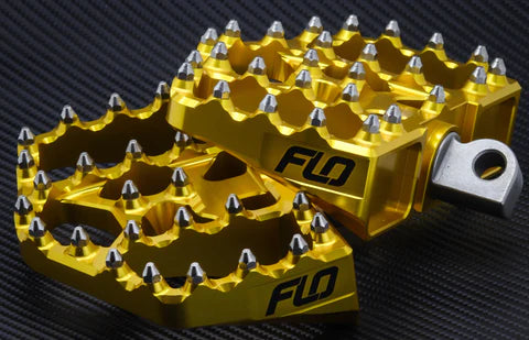 FLO MOTORSPORTS V4 MINI FLOOR BOARDS FOR HARLEY DAVIDSON / DYNA / CUSTOM CHOPPER - GOLD