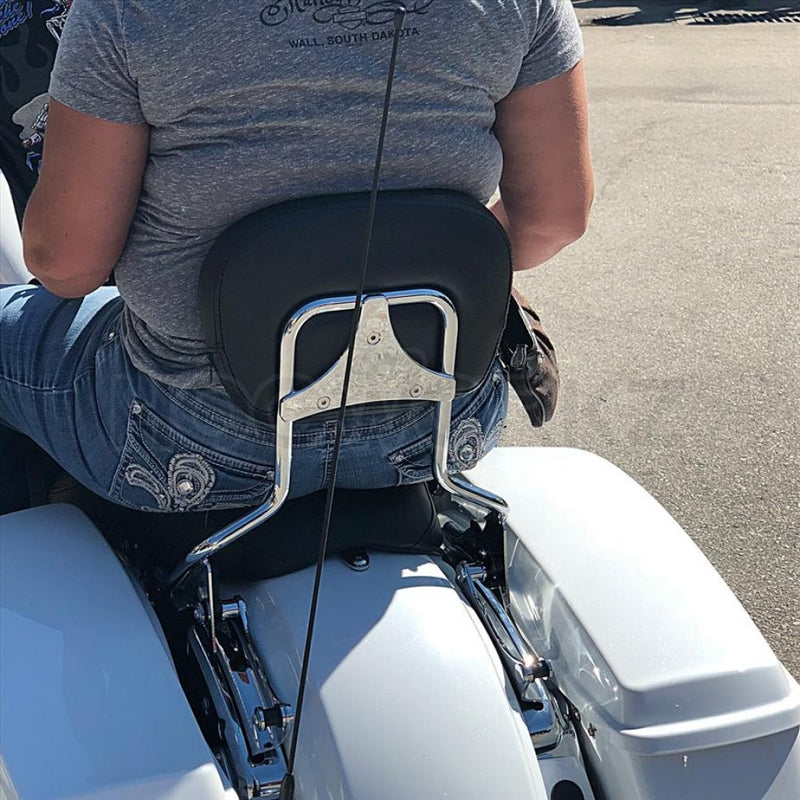 Hogworkz Harley Touring Chrome Tall Boy Detachable Sissy Bar Backrest - HW157111 For Harley Motorcycles 2009-2026