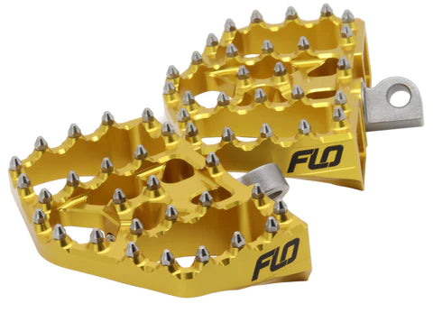 FLO MOTORSPORTS V4 MINI FLOOR BOARDS FOR HARLEY DAVIDSON / DYNA / CUSTOM CHOPPER - GOLD