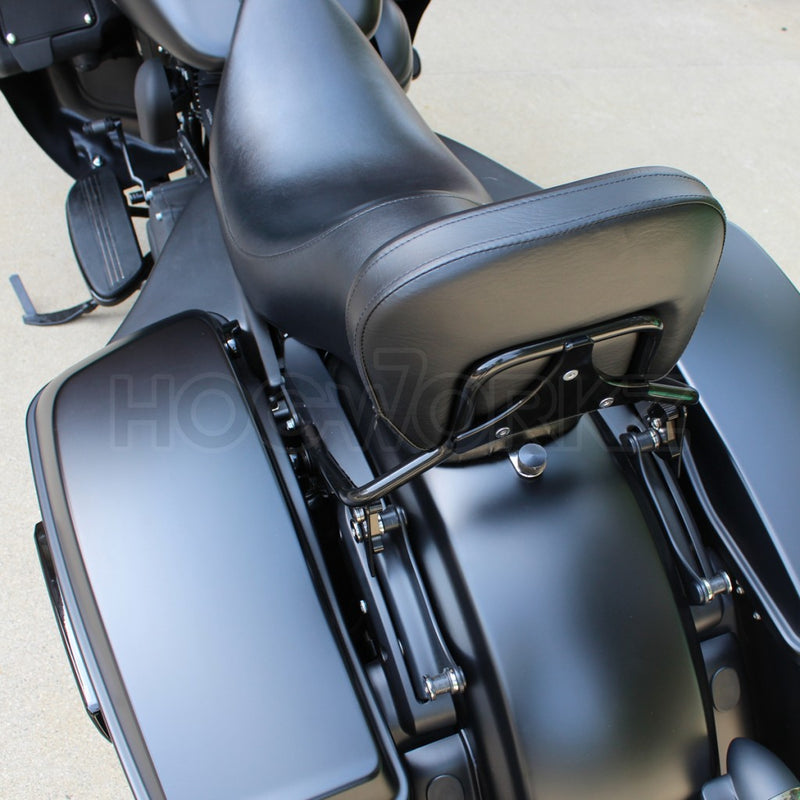 Hogworkz Harley Touring Black Shorty Detachable Sissy Bar Backrest - HW157123 For Harley Motorcycles 2009-2026