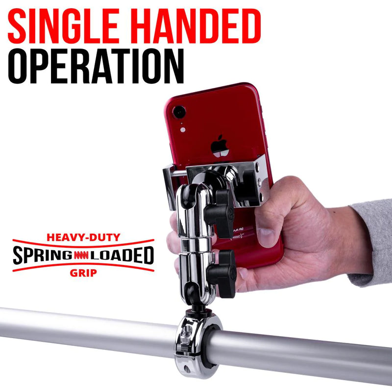 TACKFORM Phone Mount for 7/8"-1-1/4" Handlebars Chrome