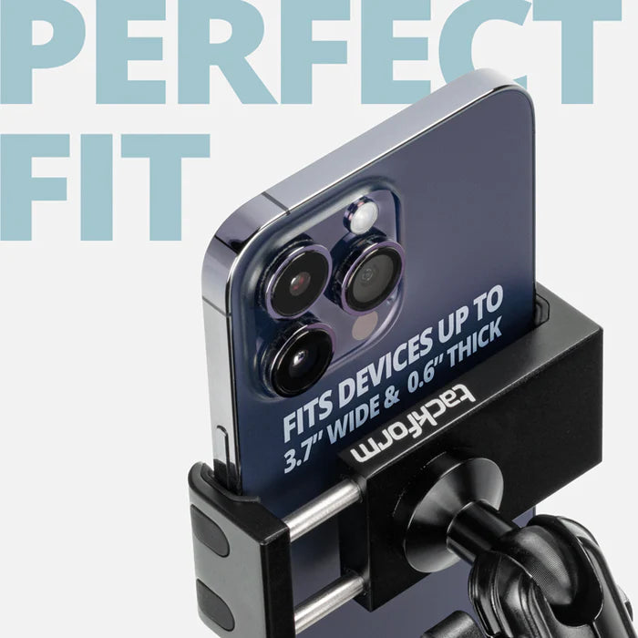TACKFORM Enduro Motorcycle Phone Mount - Industrial Spring Cradle - Black