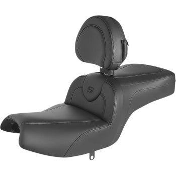 SADDLEMEN 0810-2351 I20-06-187BR RoadSofa™ Seat - w/ Backrest - Black w/Black Stitching