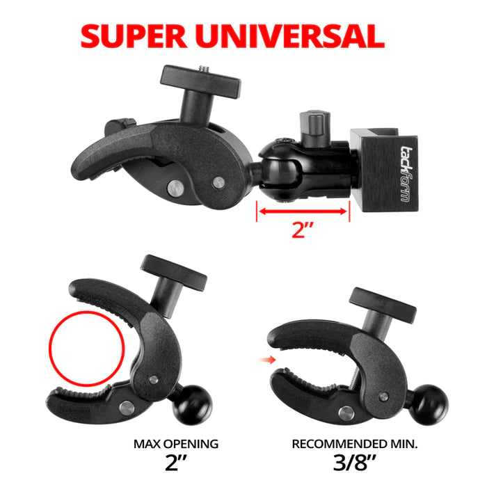 TACKFORM Enduro Series™ Phone Mount | Quick Clamp Bar Mount | 1"/25mm/B-Sized Ball