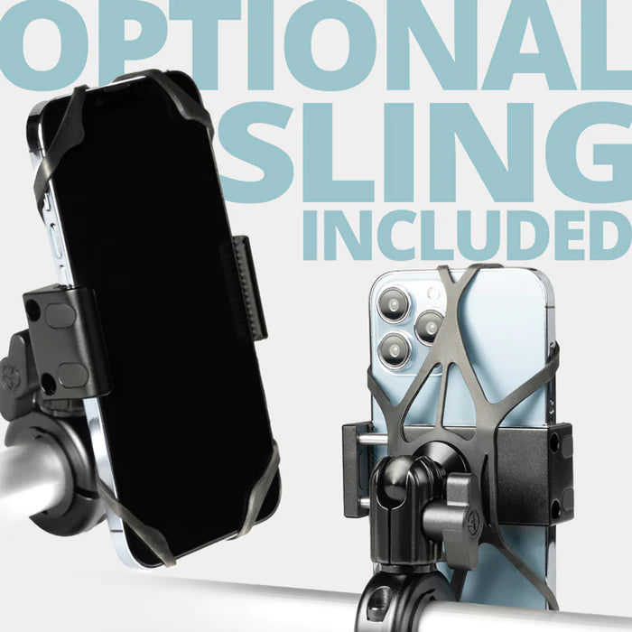 TACKFORM Enduro Motorcycle Phone Mount - Industrial Spring Cradle - Black