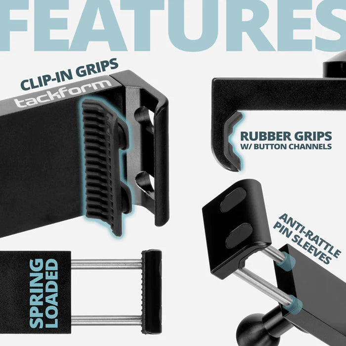 TACKFORM Enduro Motorcycle Phone Mount Industrial Spring Cradle