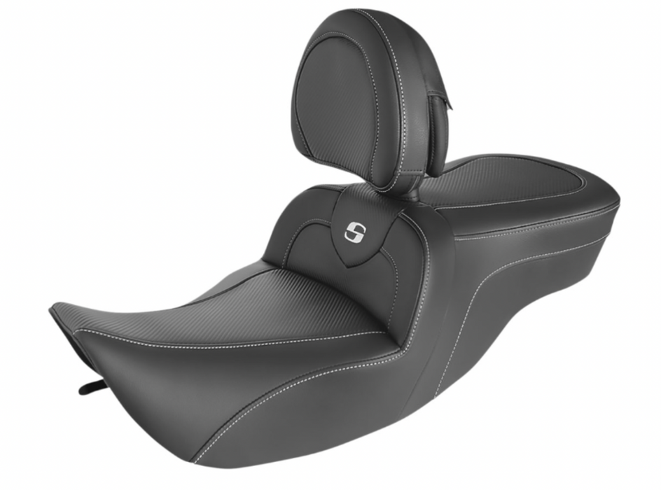 SADDLEMEN 0801-1412 897-06-185BR Roadsofa™ Seat - Carbon Fiber - With Backrest
