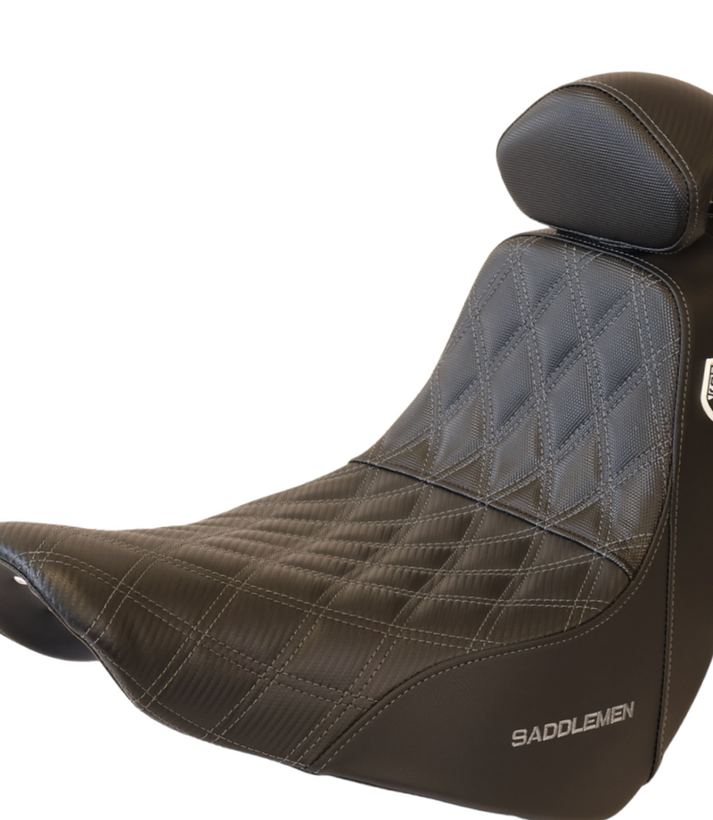 Saddlemen Dark Gray Stitch 0802-1435 SC81829DBRT Pro Series SDC Performance Grip Seat Backrest For Harley Softail 2018-2025