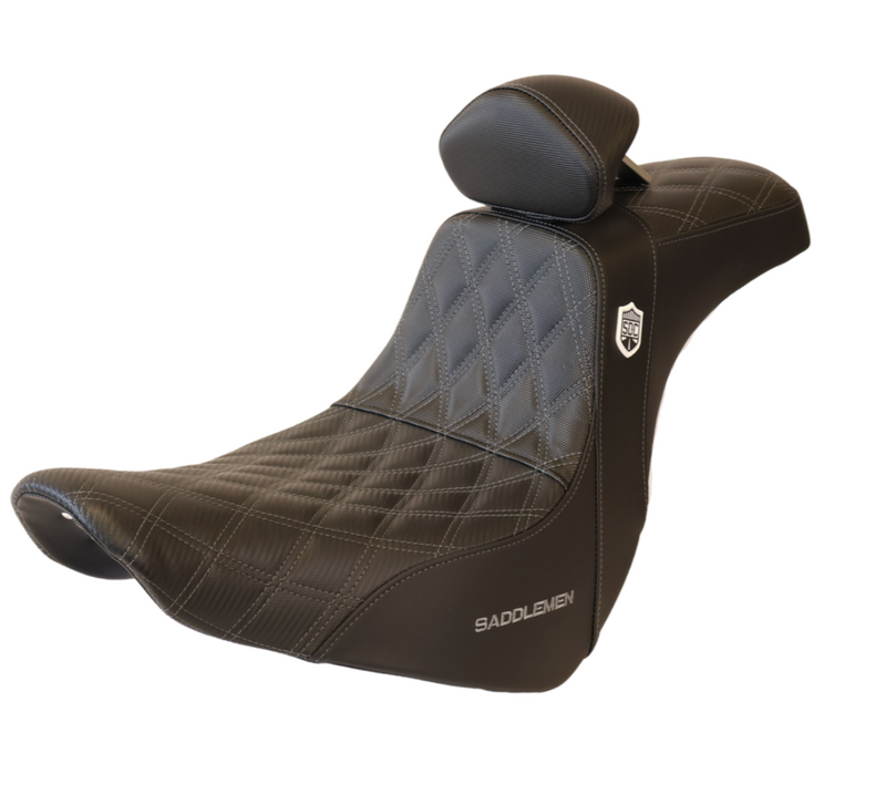 Saddlemen Dark Gray Stitch 0802-1435 SC81829DBRT Pro Series SDC Performance Grip Seat Backrest For Harley Softail 2018-2025