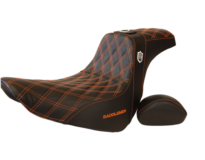 Saddlemen Orange Stitch 0802-1435 SC81829DBRT Pro Series SDC Performance Grip Seat Backrest For Harley Softail 2018-2025