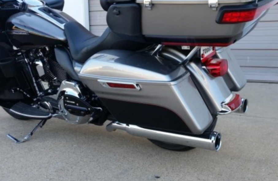 D&D EXHAUST Billet Cat 2-Into-1 Exhaust for 2009-2016 Harley Touring with Vortex Wrapped Baffle - Chrome