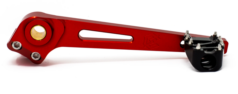 (OPEN BOX)  Crossthread Cycle M8 Softail Brake Arm Red Triple Mount - Spiked Red