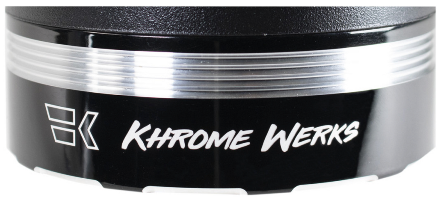 KHROME WERKS 1800-1963 200830 2:2 Touring Dominator Exhaust System - Black - '09-'16 FL - w/ 4-1/2" Muffler, End Cap Tip Black & Chrome