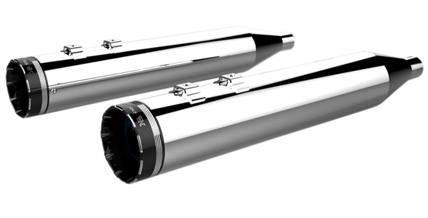 KHROME WERKS 1801-1286 202790 HP-Plus 4.5" Slip-On Mufflers - Chrome with Tracer Tip