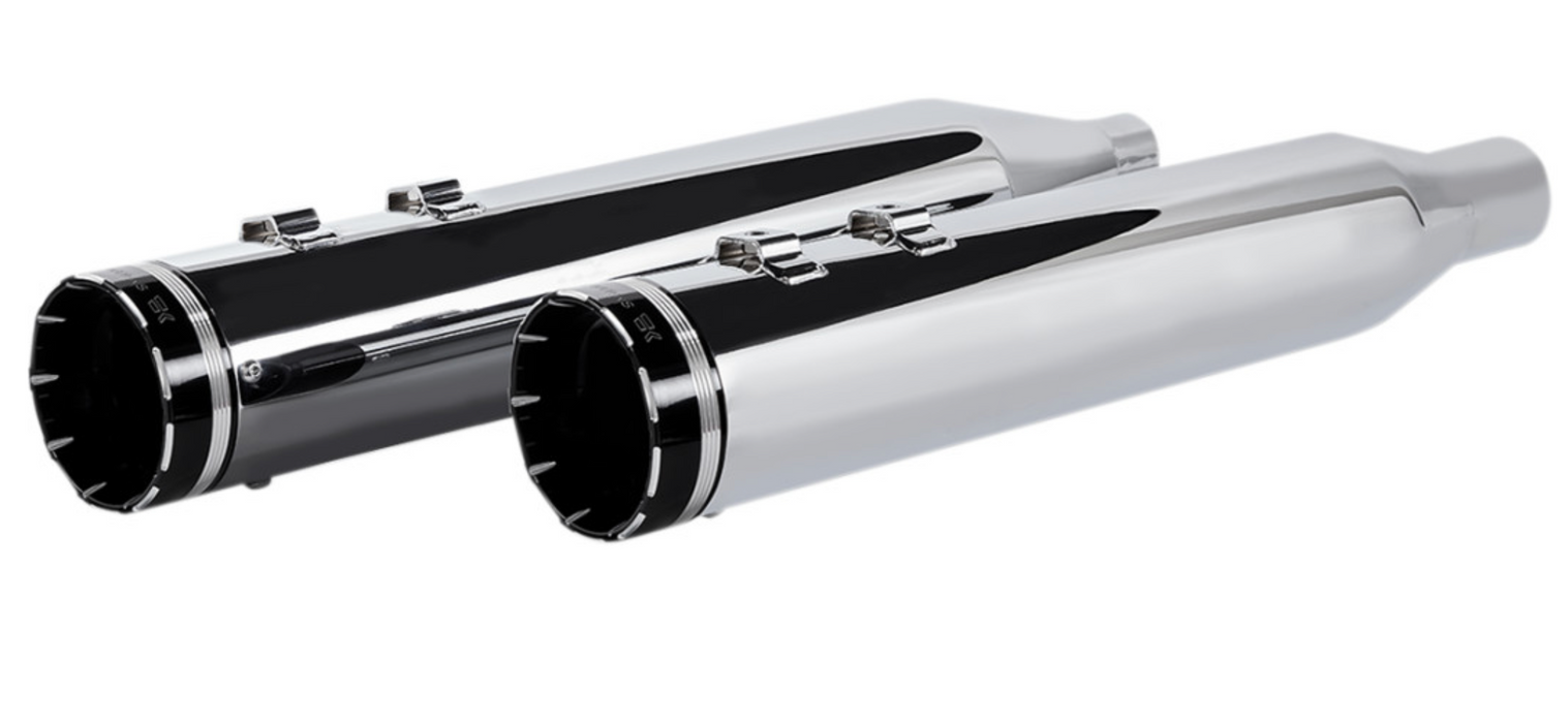 KHROME WERKS 1801-1259 202735 HP-Plus 4.5" Slip-On Mufflers for Touring - Chrome with Tracer
