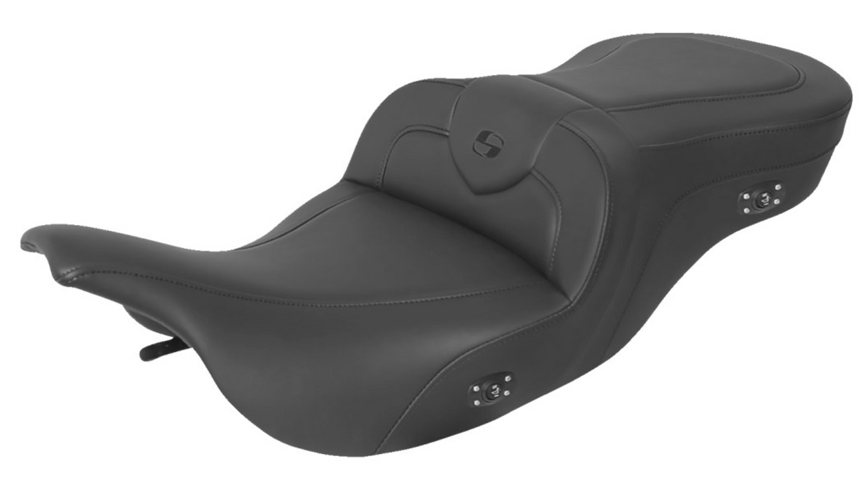 SADDLEMEN 0801-1422 897-07-187HCT Heated RoadSofa™ Seat - Without Backrest - Black W/Black Stitching