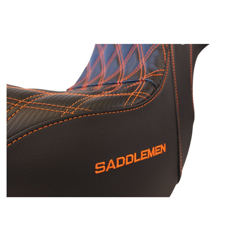 (OPEN BOX) Saddlemen Orange Stitch 0802-1433 SC81829DB Pro Series SDC Performance Gripper Seat For Harley Softail 2018-2025