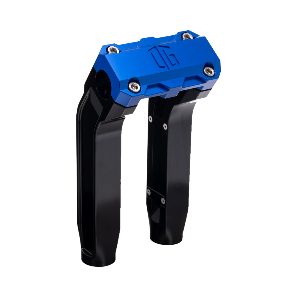OG 8.5 inch Pull-Back Risers with blue top clamp