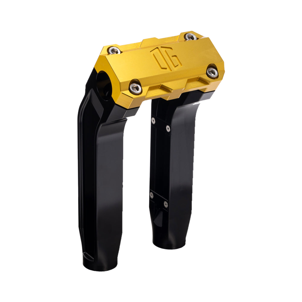 OG 8.5 inch Pull-Back Risers with gold top clamp