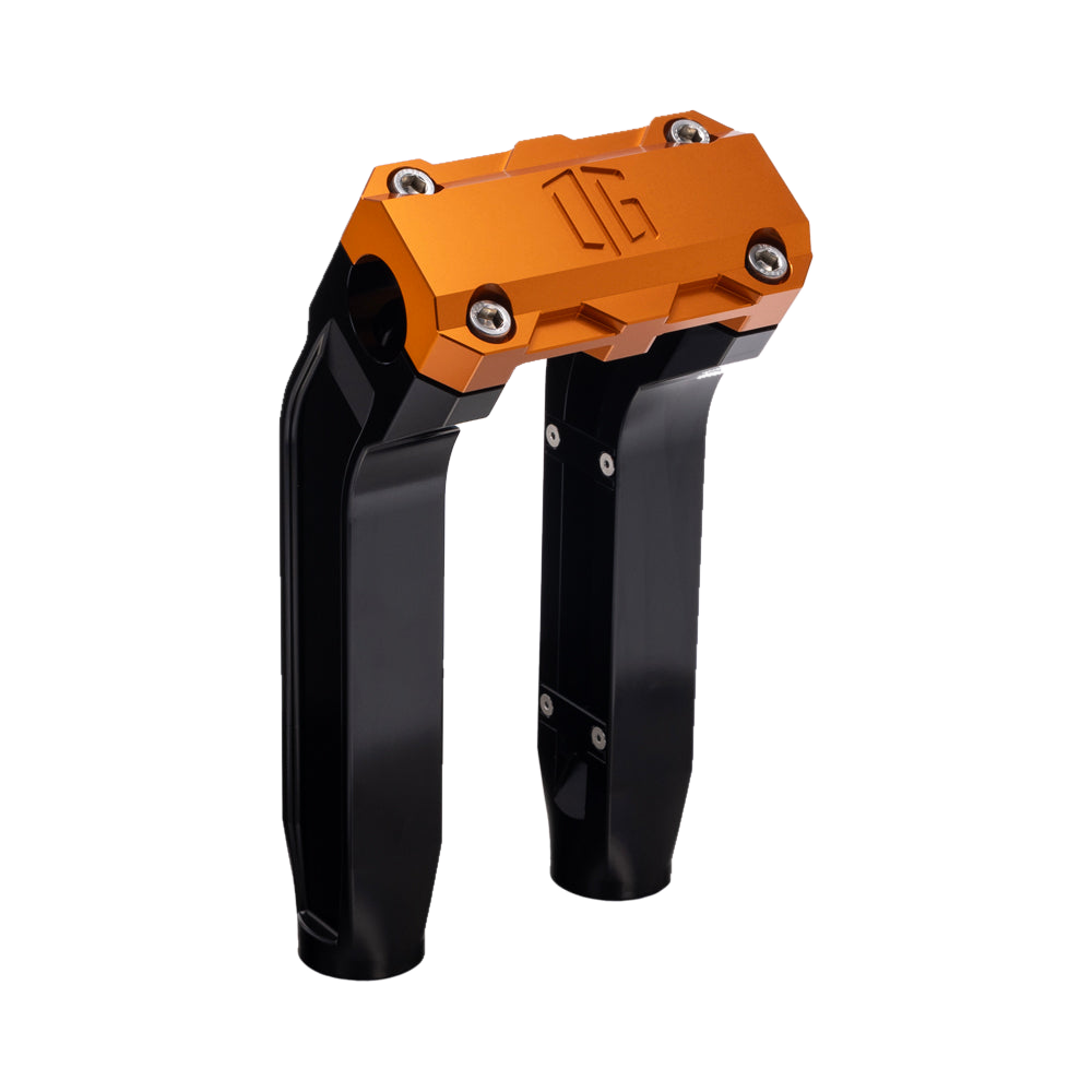 OG 8.5 inch Pull-Back Risers with orange top clamp