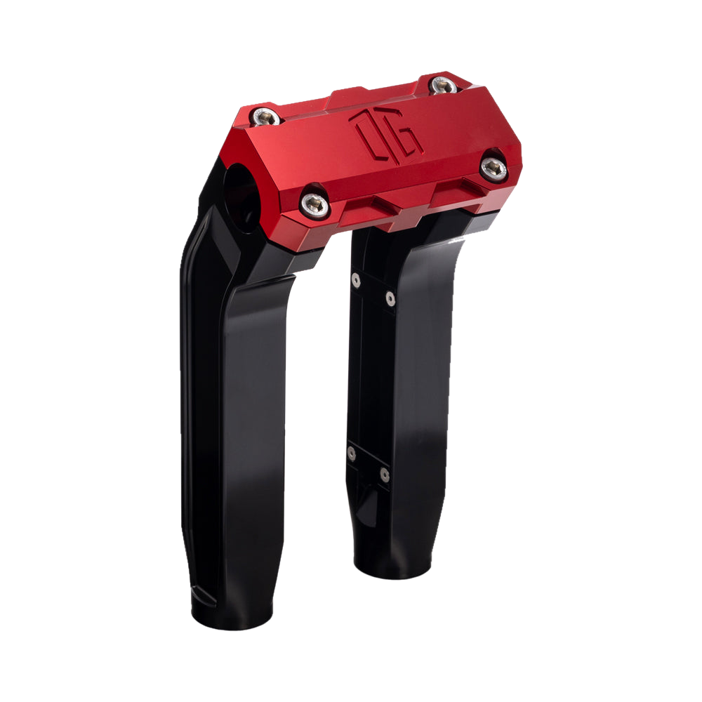 OG 8.5 inch Pull-Back Risers with red top clamp