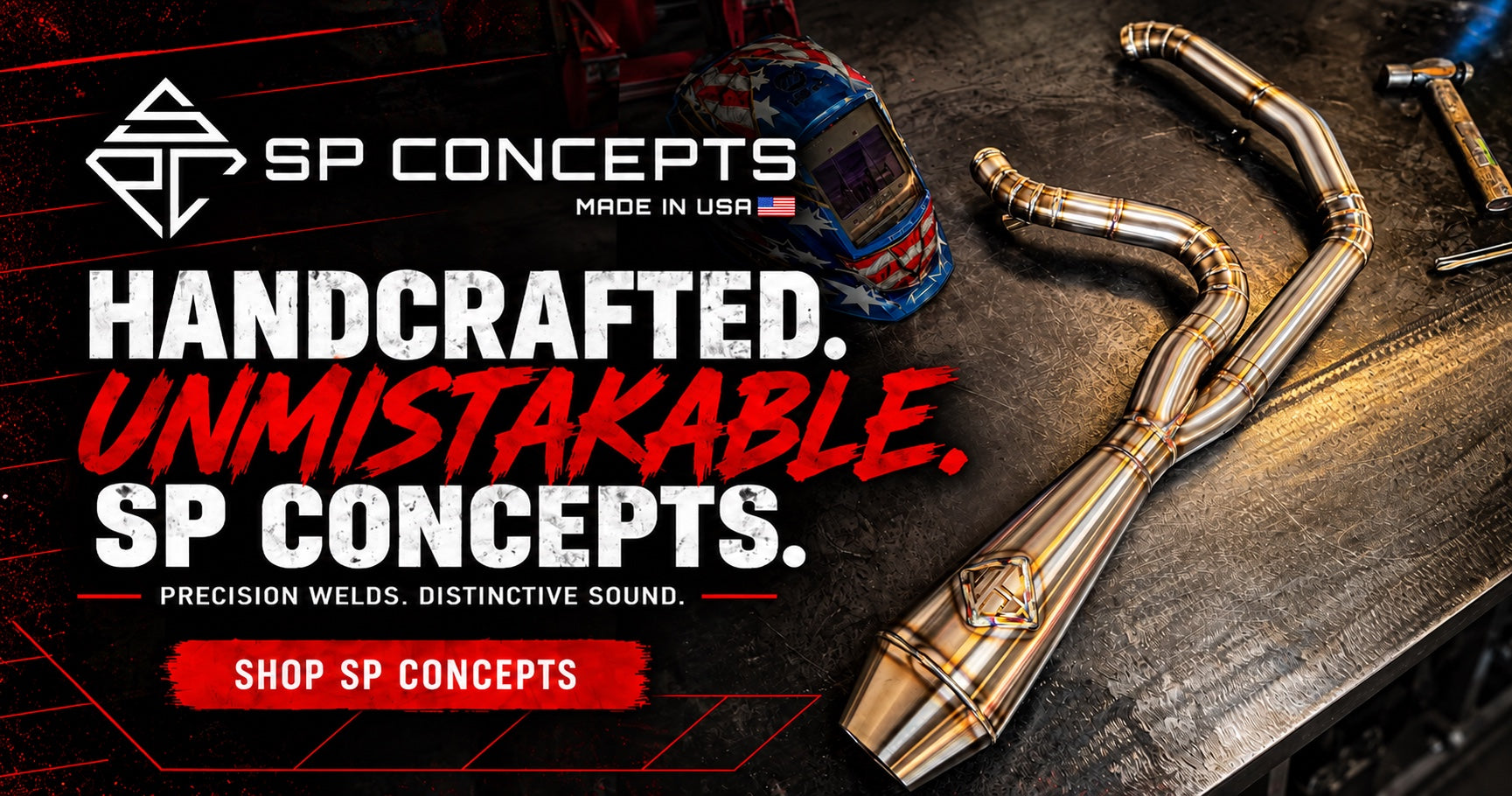 SP Concepts — Handcrafted. Unmistakable. Precision welds. Distinctive sound. Shop SP Concepts.